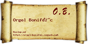 Orgel Bonifác névjegykártya